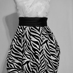 Zebra Print Dress (White and Black)